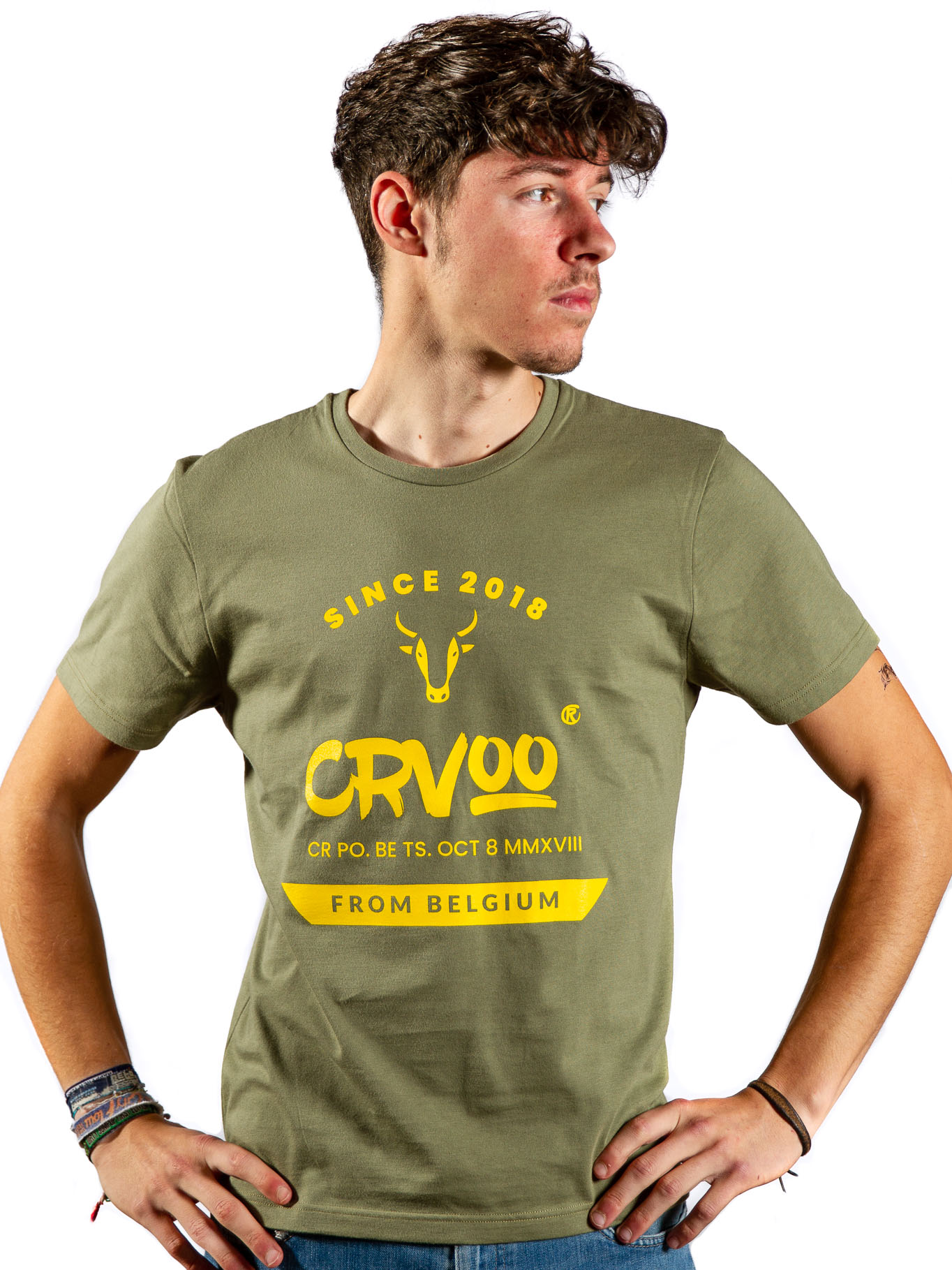 moed Snikken oppervlakkig Stijlvol kaki t-shirt voor mannen - CRVoo